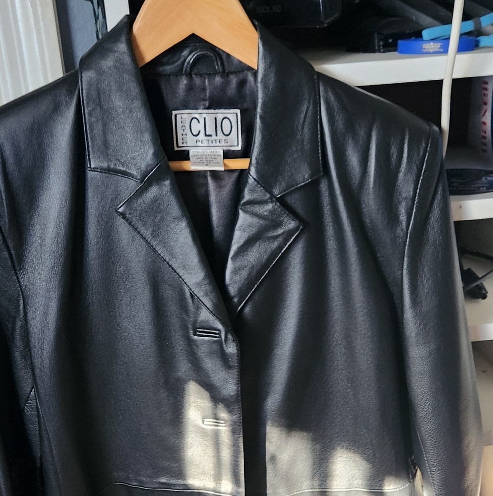 Womens Leather Trench Coat